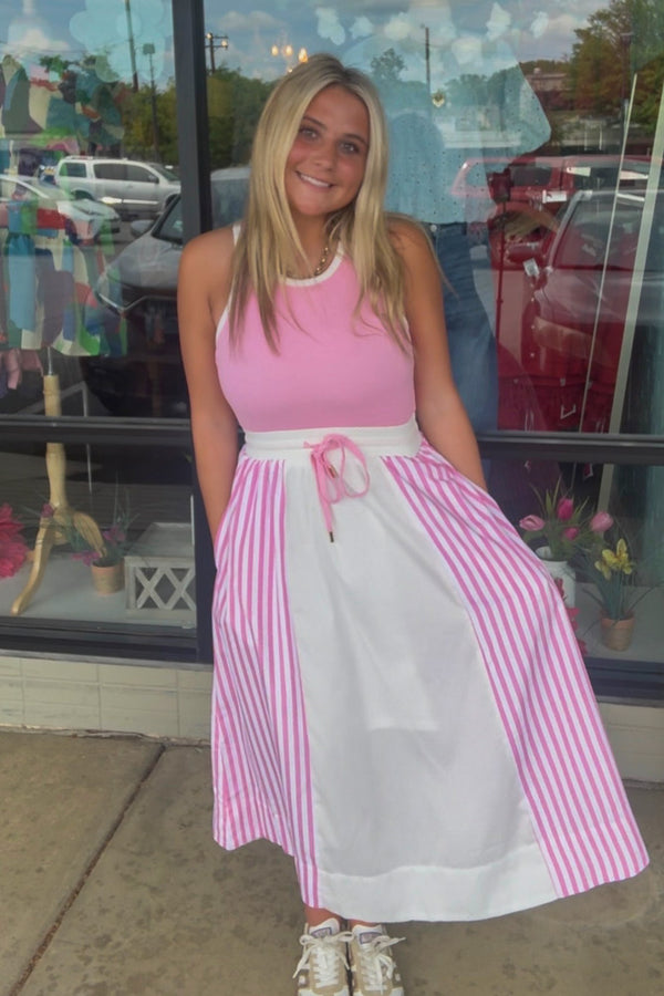 Pink Striped Dress