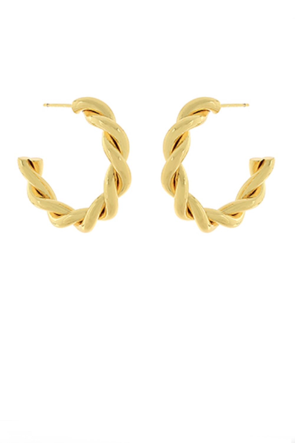 Twisted Open Hoops-Gold