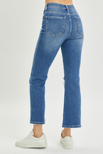 Risen Jeans-High Rise Distressed Ankle Flare-Medium