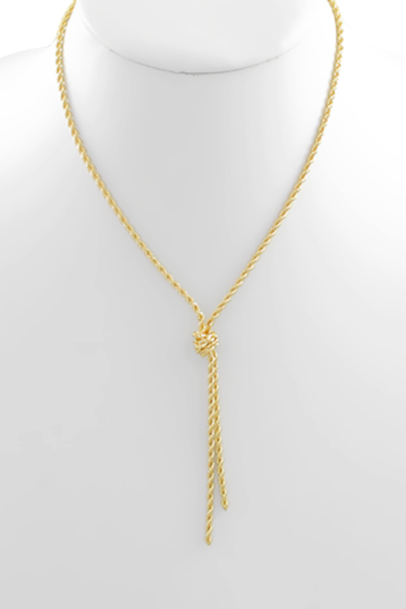 Twisted Chain Knot Necklace-Gold