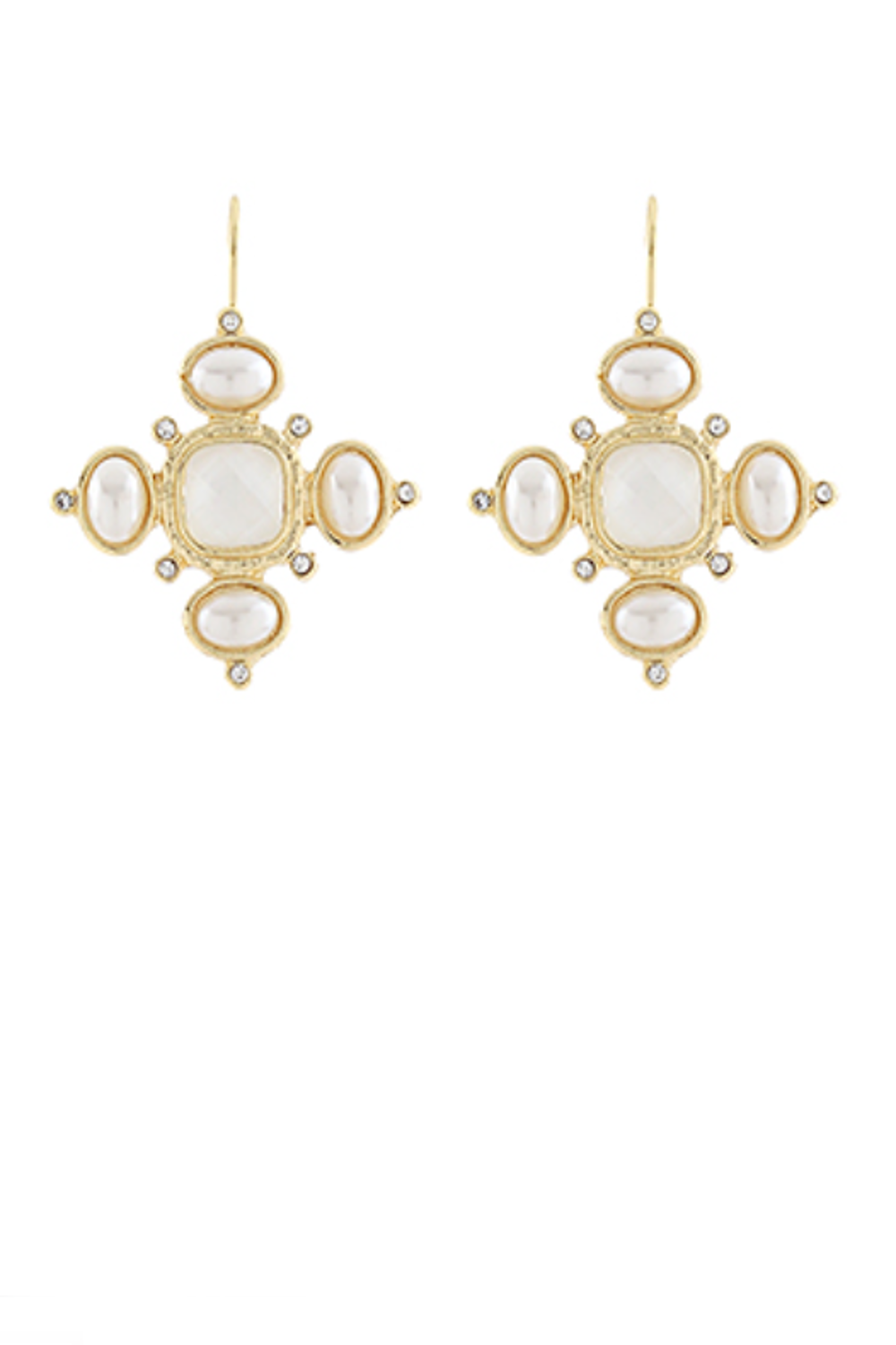 Quadri Foglio Pearl Earrings-Gold