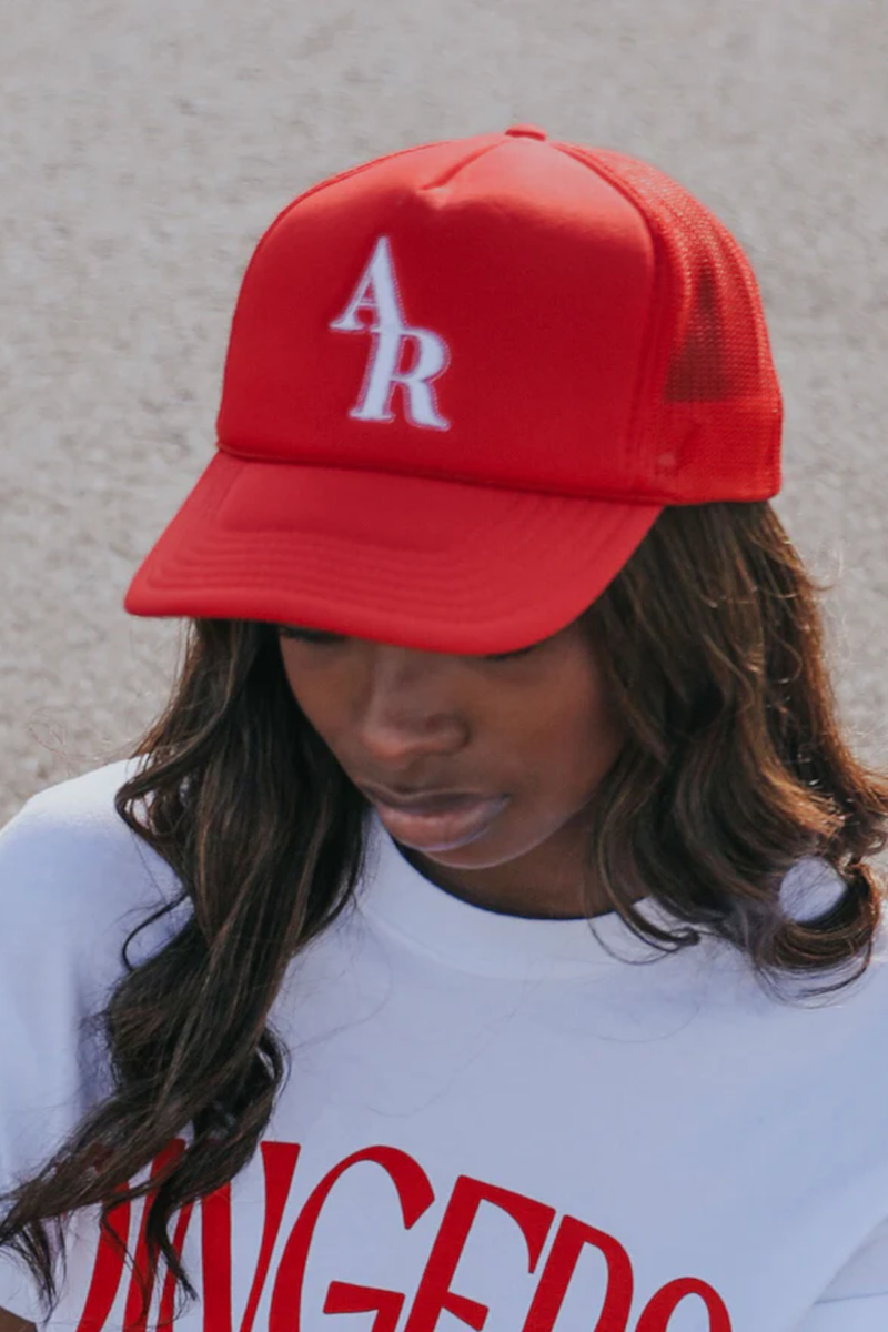 Charlie Southern-AR Collegiate Trucker Hat-Red