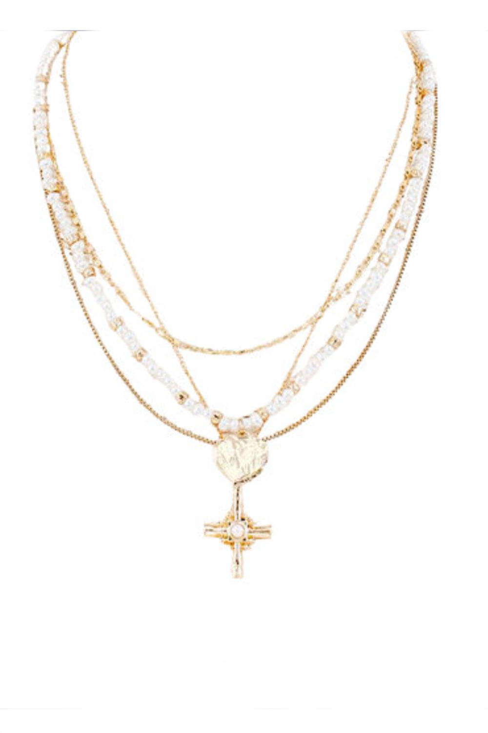Heart & Cross Pendant Necklace