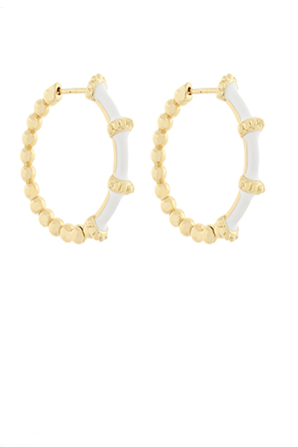 Color Coated & CCB Ball Hoops-White/Gold