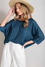 Tell Me Anyway Top-Teal