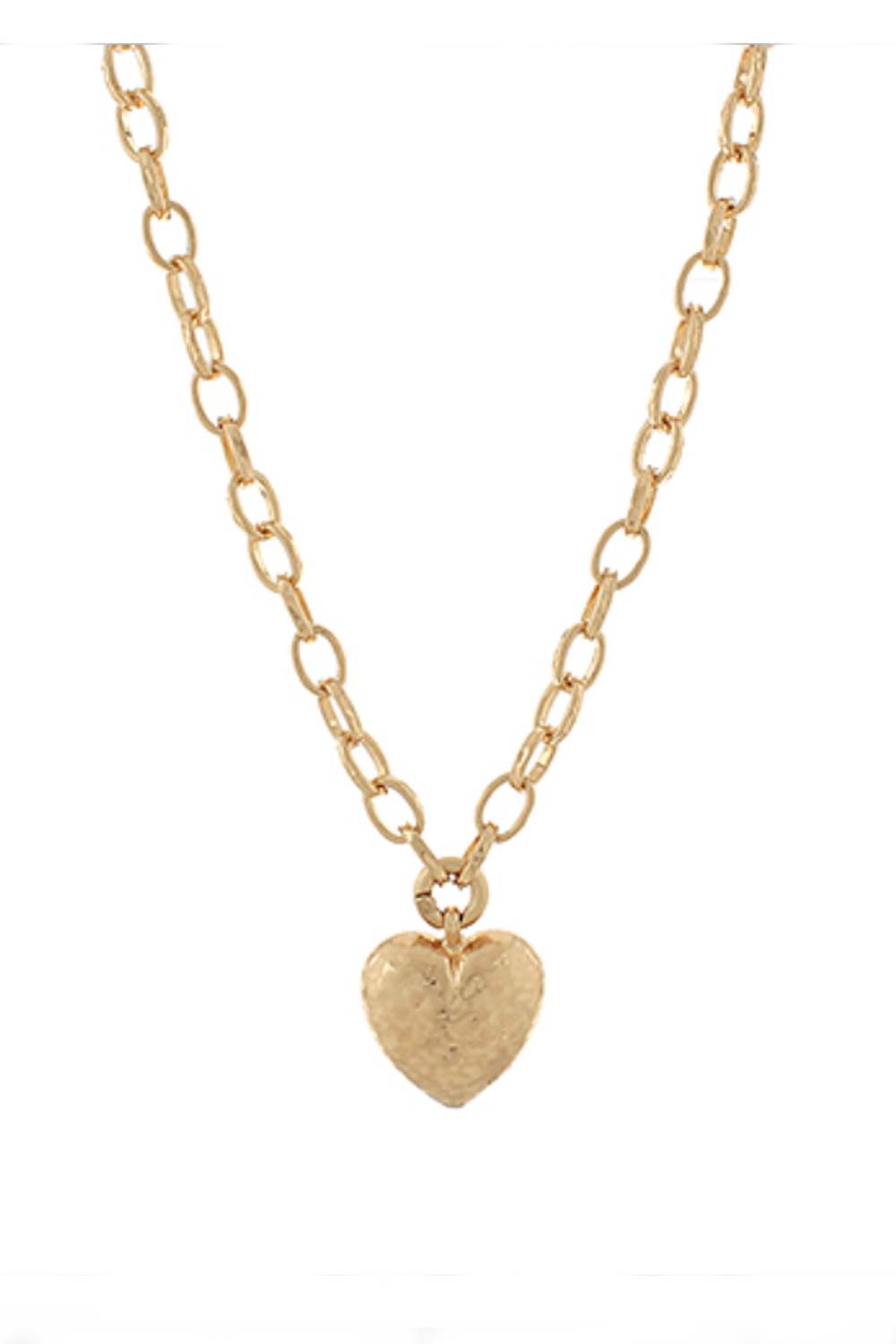 Heart w/ Chain Necklace-Gold