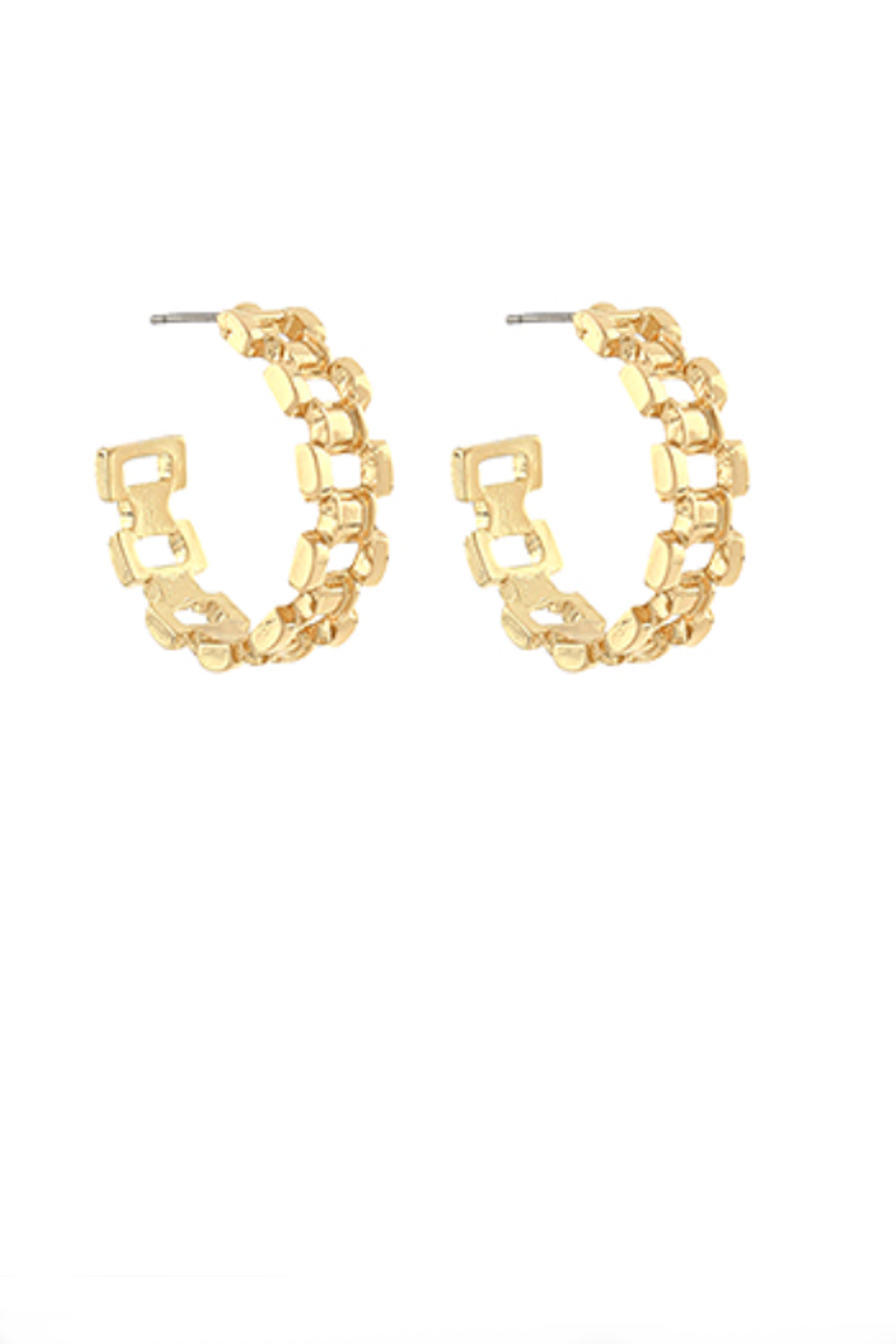 Watchband Style Hoops-Gold