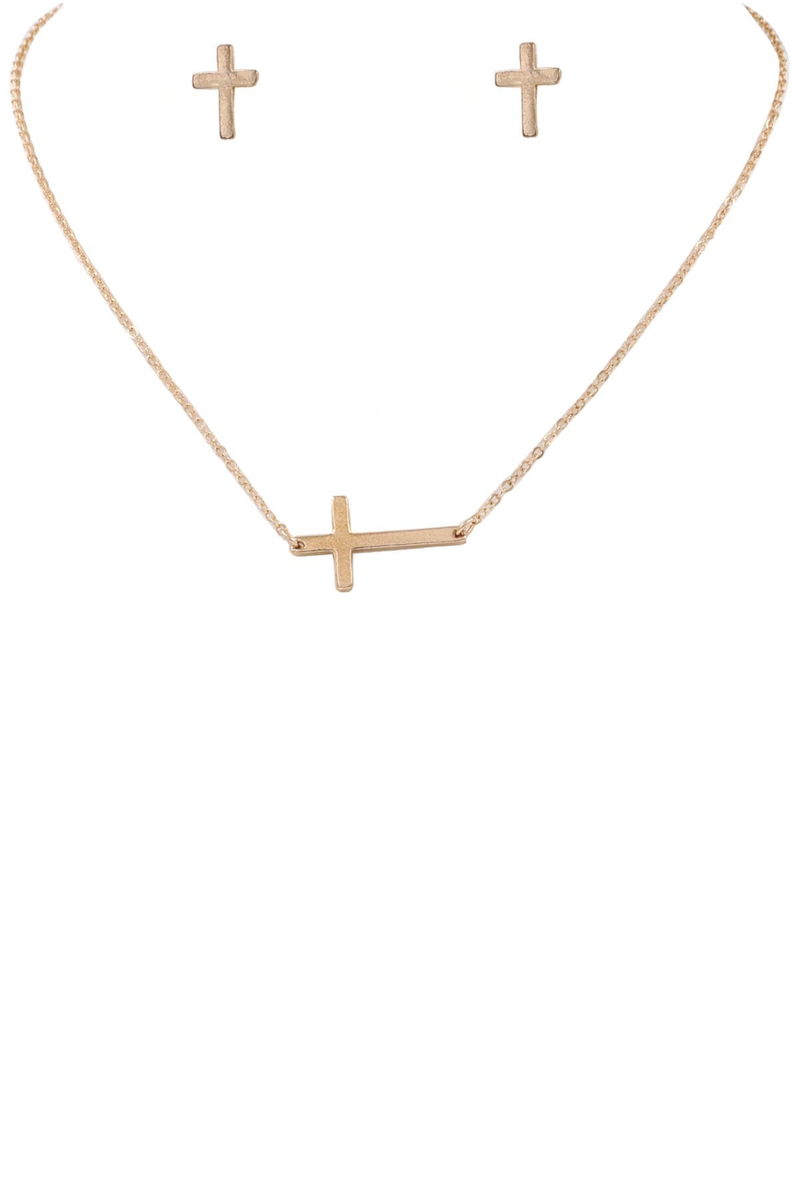 Sideways Cross Necklace