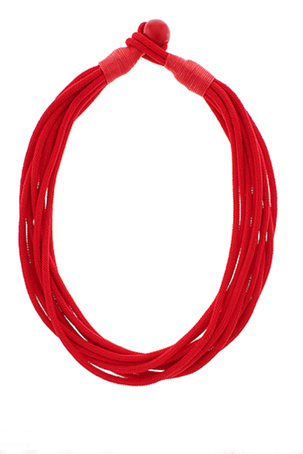 2MM Multi Layered Rope Necklace-Red