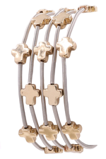 Metal Cross Bracelet Set