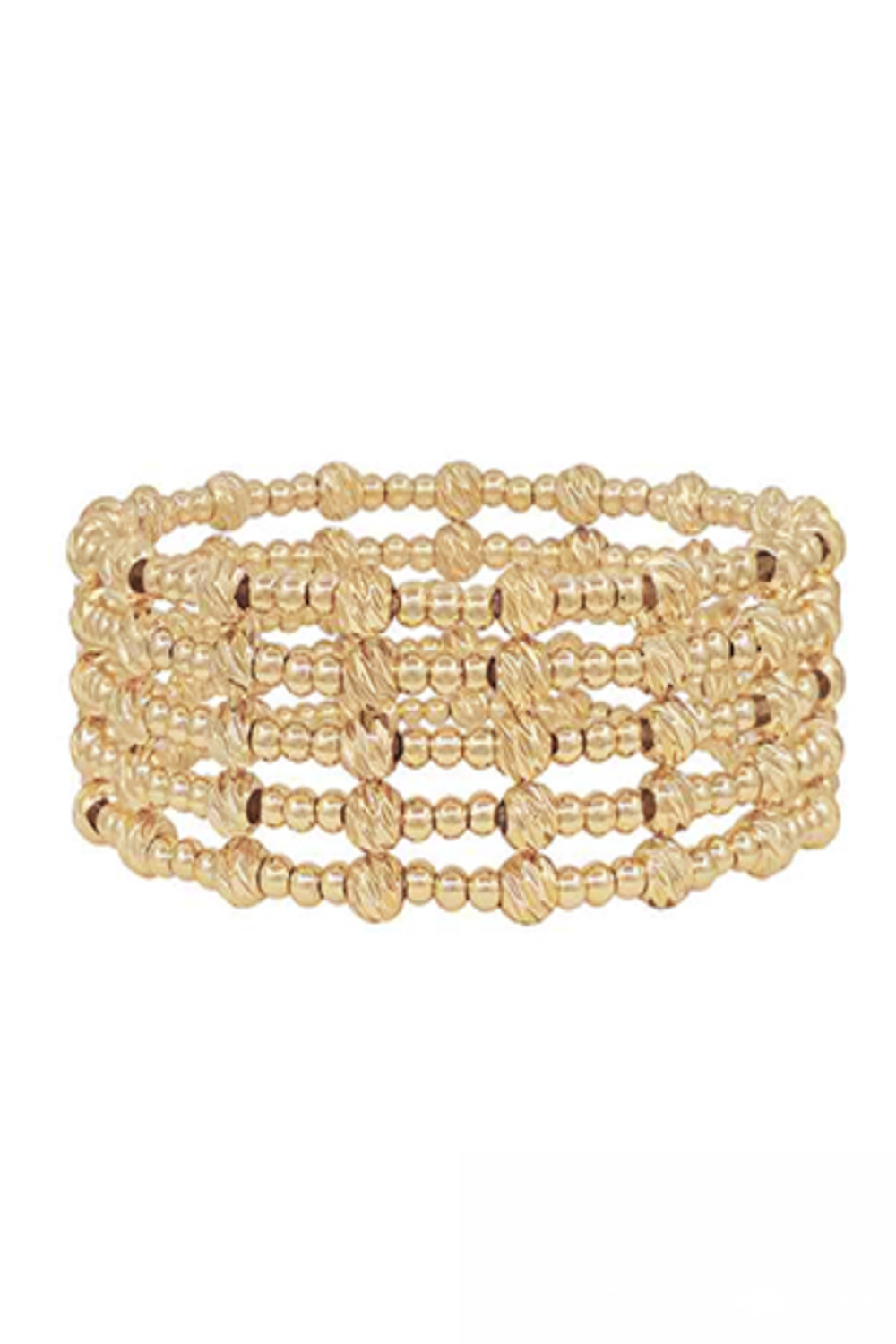 5 Row CCB Ball Bracelet Set-Gold