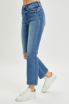 Risen Jeans-High Rise Distressed Ankle Flare-Medium