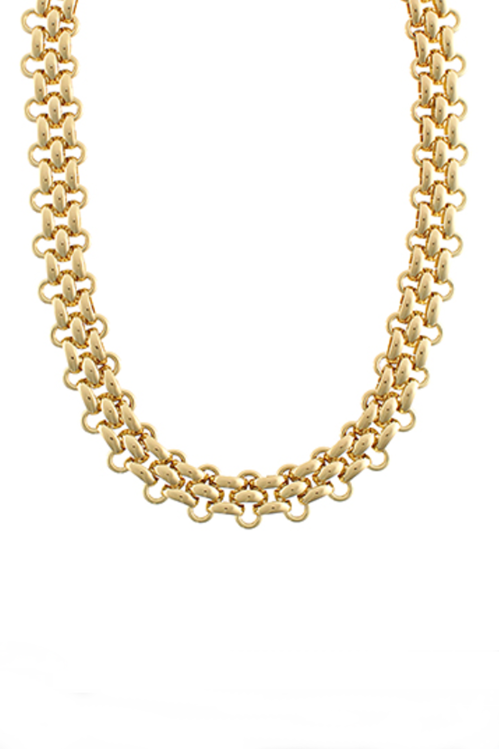 Watch Band Style Chain Necklace-Gold