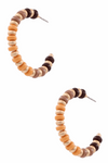 Acrylic Disk Bead Open Hoop Earrings