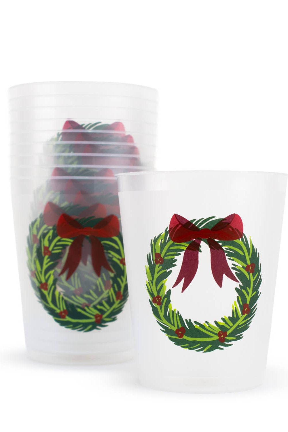 Wreath Plastic Frosted Cups