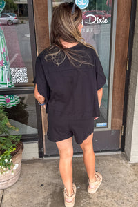 Zenana-Exposed Seam Boxy Top And Shorts Set