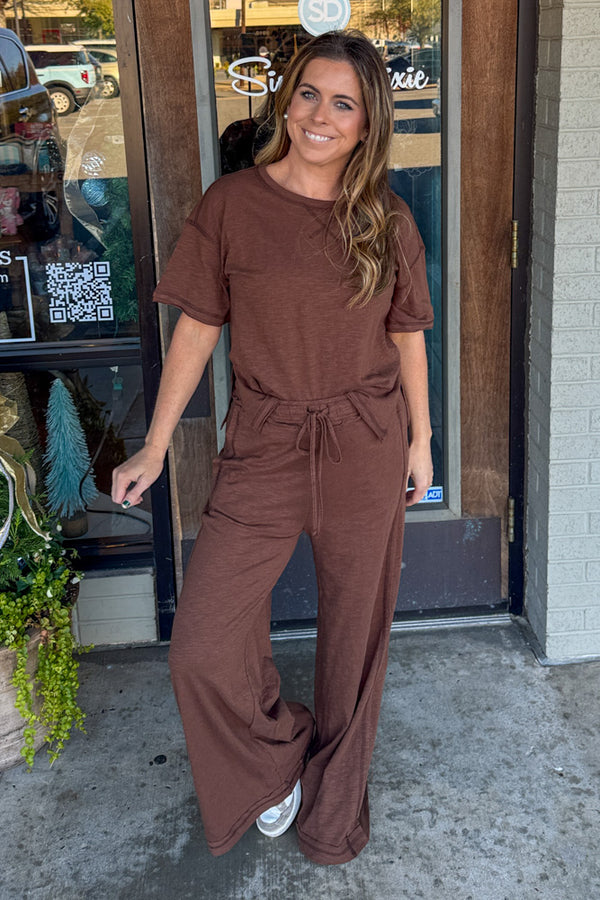 Cotton Slub Short Sleeve Shirt and Pants Set