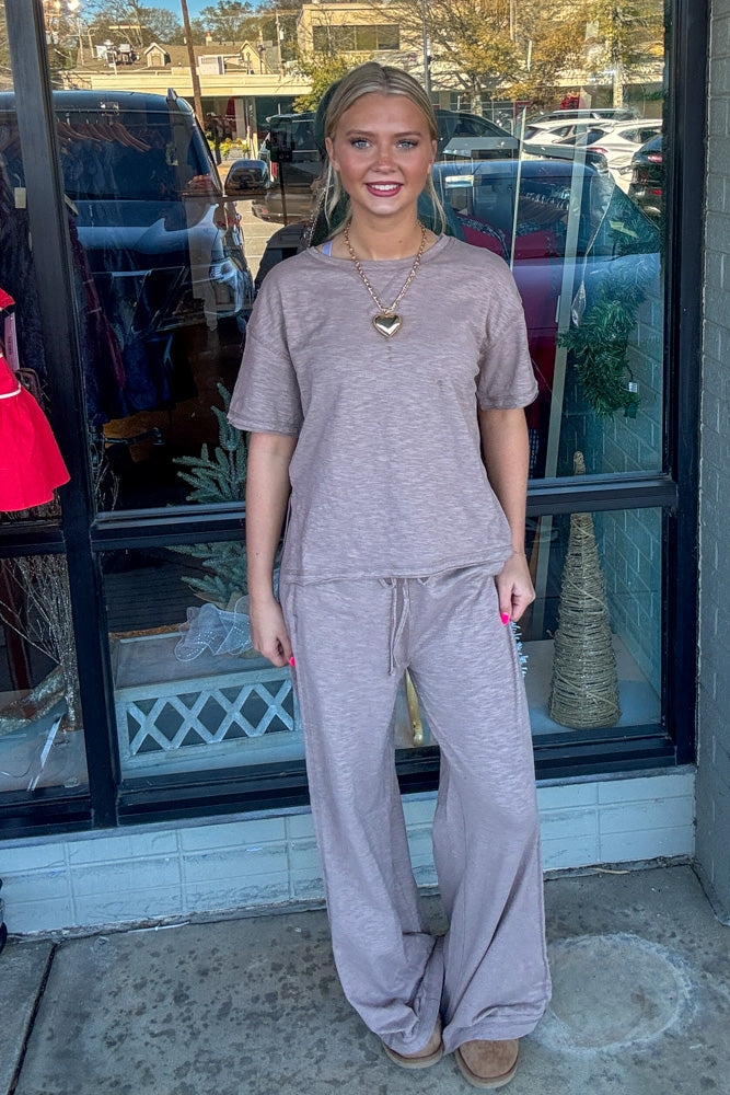 Cotton Slub Short Sleeve Shirt and Pants Set