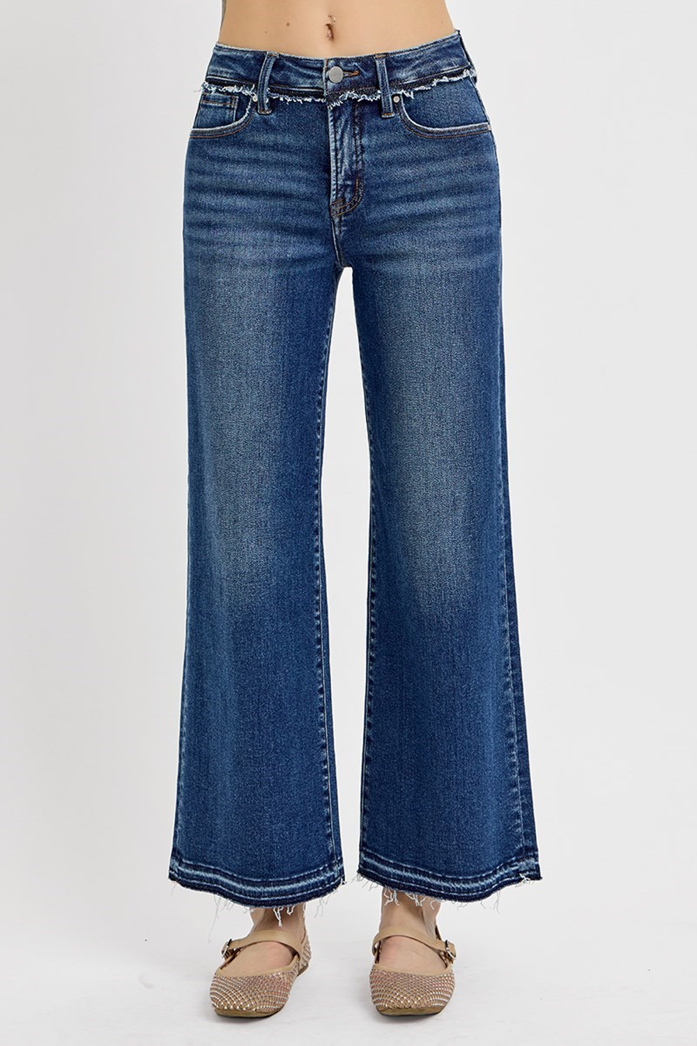 Risen Ankle Hem Dark Jeans