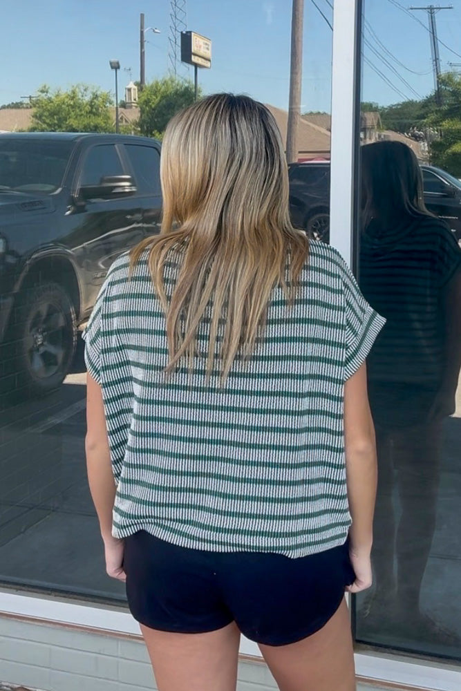 Raised Rib Striped Top