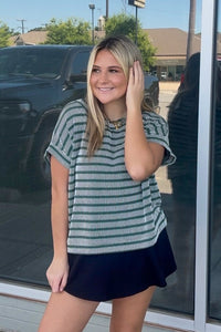 Raised Rib Striped Top