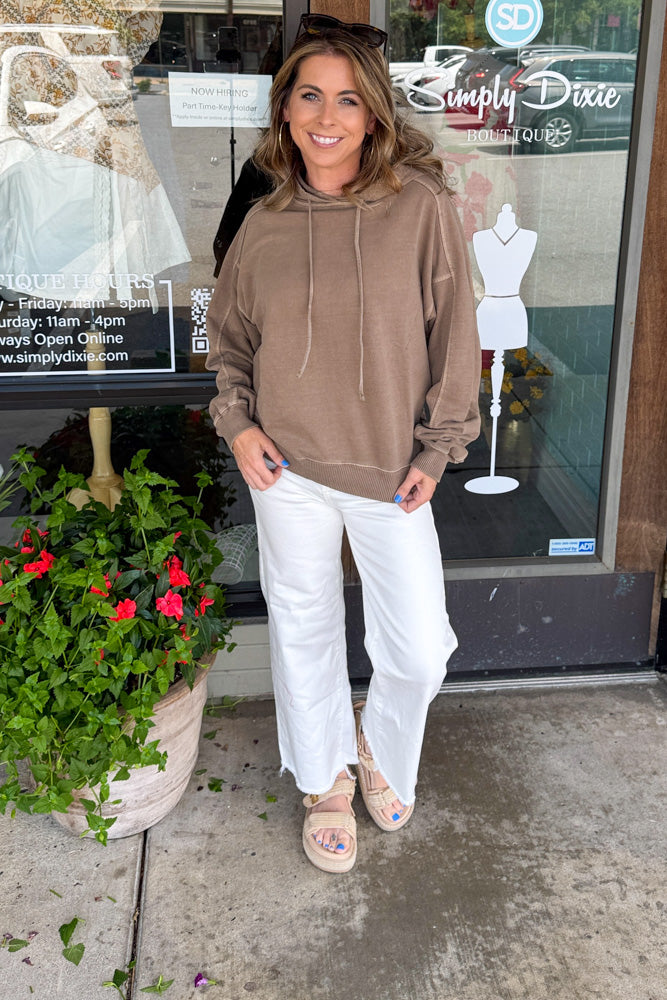 Zenana-French Terry Pigment Dye & Enzyme Wash Hoodie | Simply