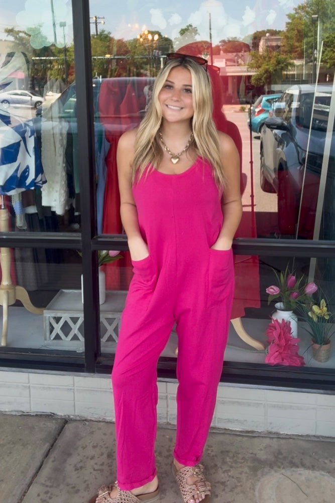 Spaghetti Strap Pocket Jumpsuit