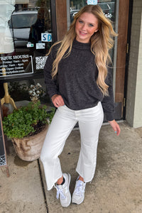 Zenana Mock Neck Sweater  Black