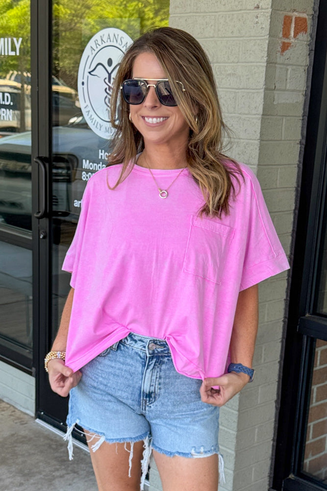 Zenana-Halo Snow Washed Oversized Crop Box Tee – Simply Dixie Boutique