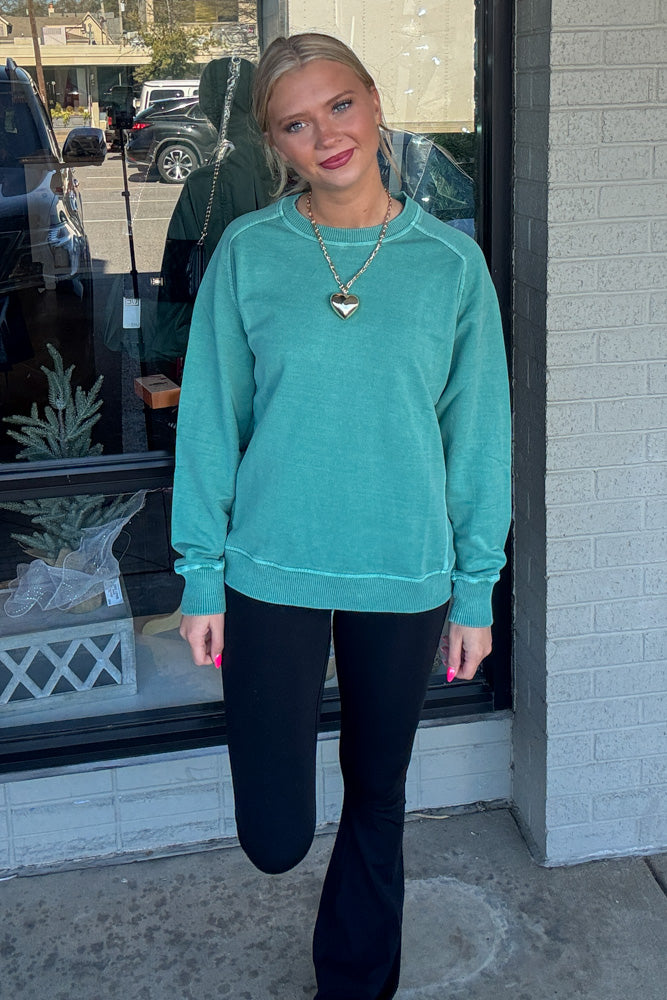Zenana French Terry Pigment Dye & Enzyme Wash Pullover – Simply
