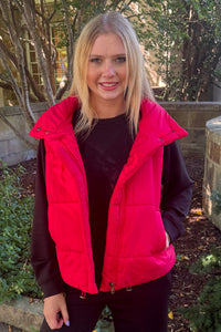 Zenana Red Puffer Vest