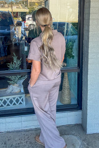 Zenana half zip scuba set light tan back