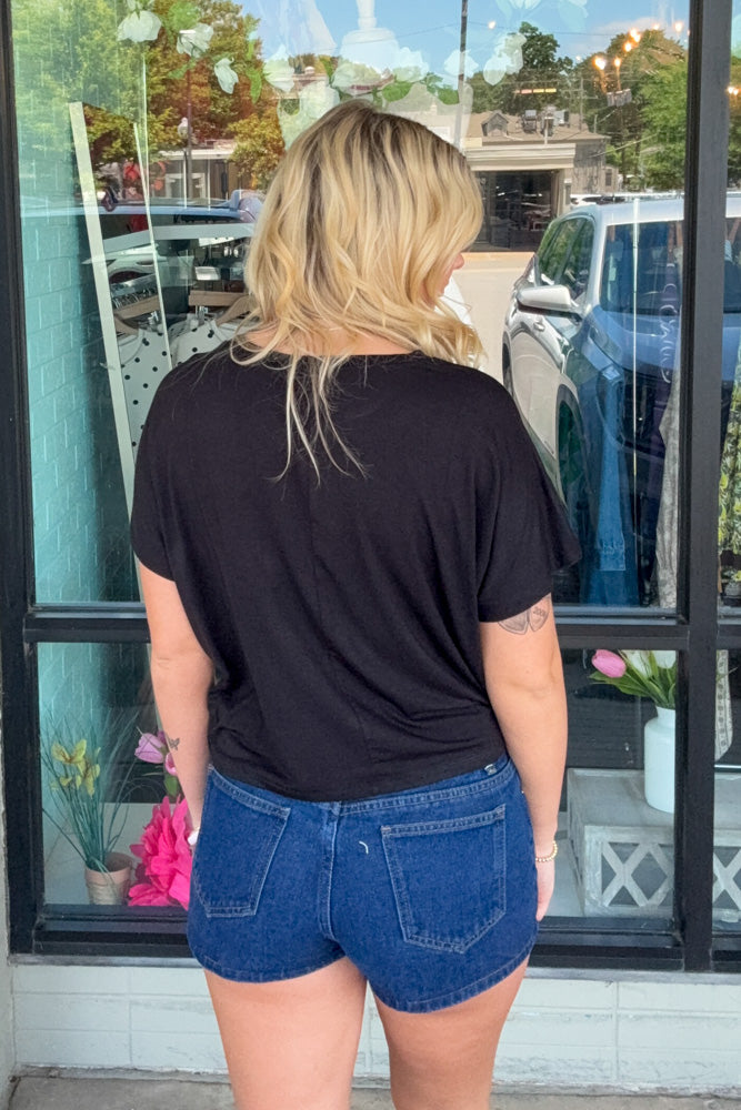 Zenana Dolman Sleeve Soft Top Black bac
