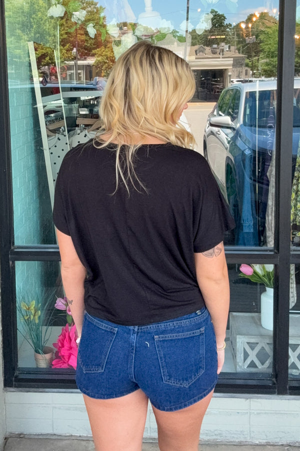 Zenana Dolman Sleeve Soft Top Black bac