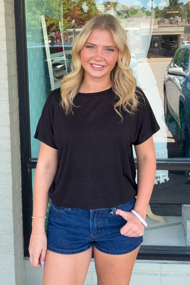Zenana Dolman Sleeve Soft Top Black