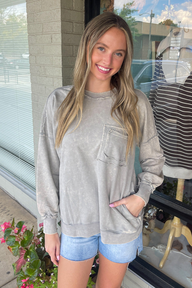 Zenana sweatshirt with pockets discount