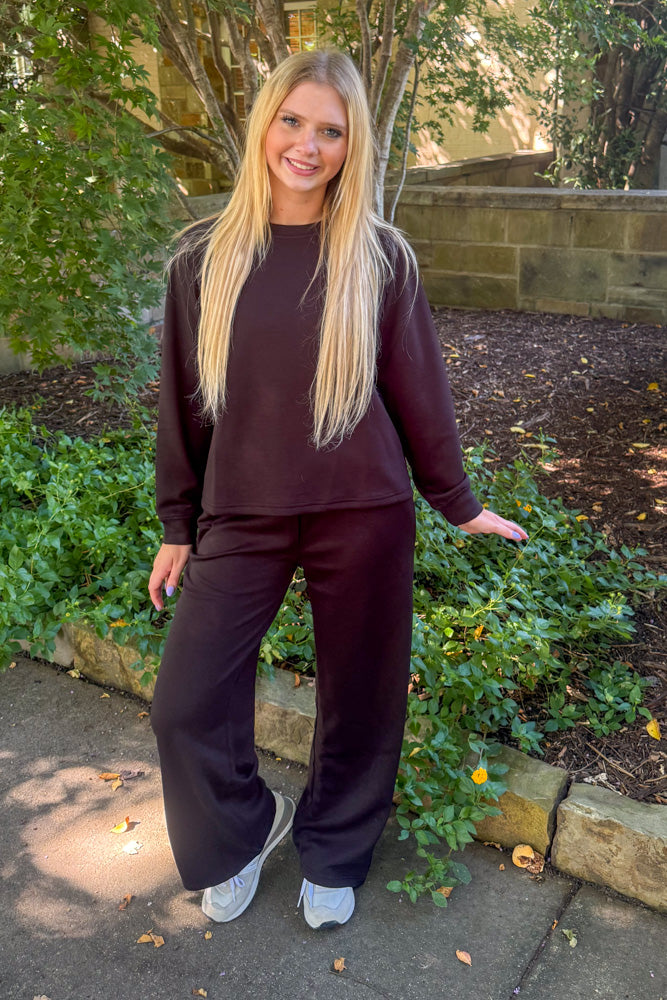 Zenana-Scuba Long Sleeve Pants Set