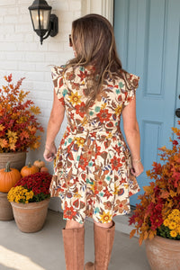 Zenana Fall Floral Dress Back