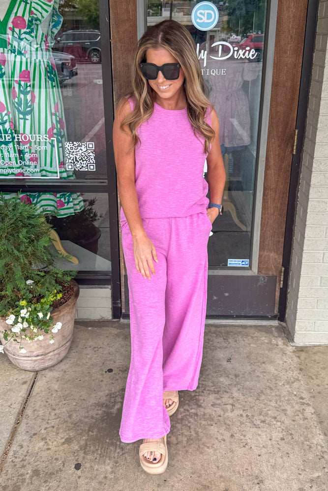 Zenana-Cotton Slub Tank & Pants Set