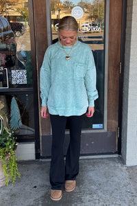 Zenana-French Terry Acid Wash Pocket Pullover