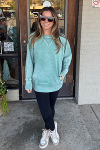 Halo Washed French Terry Round Neck Pullover
