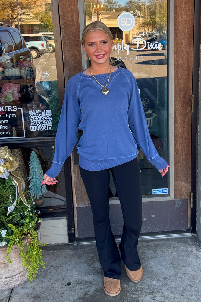 Zenana French Terry Pigment Dye & Enzyme Wash Pullover – Simply