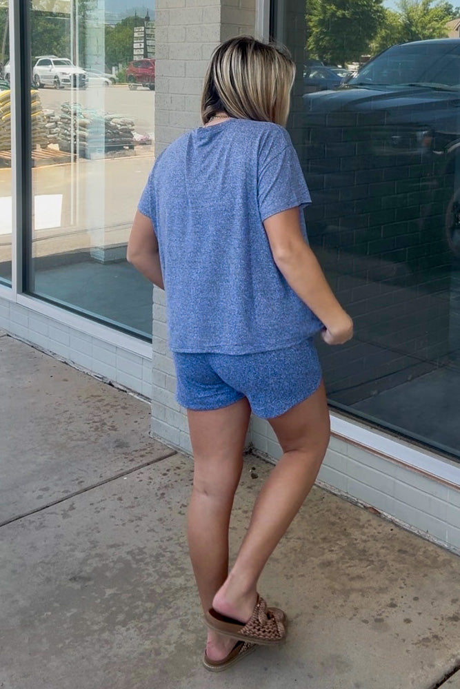 Soft Melange Short Sleeve Tee and Shorts Set
