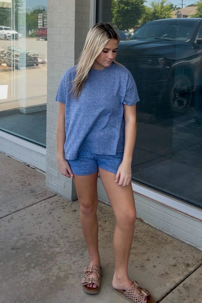 Soft Melange Short Sleeve Tee and Shorts Set