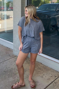 Soft Melange Short Sleeve Tee and Shorts Set