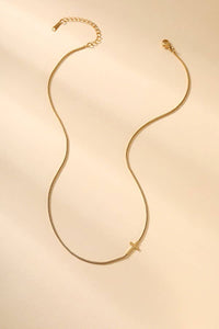 18k Stainless Steel Tarnish Free Cross Necklace - Gold