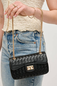 Black Woven Crossbody Bag
