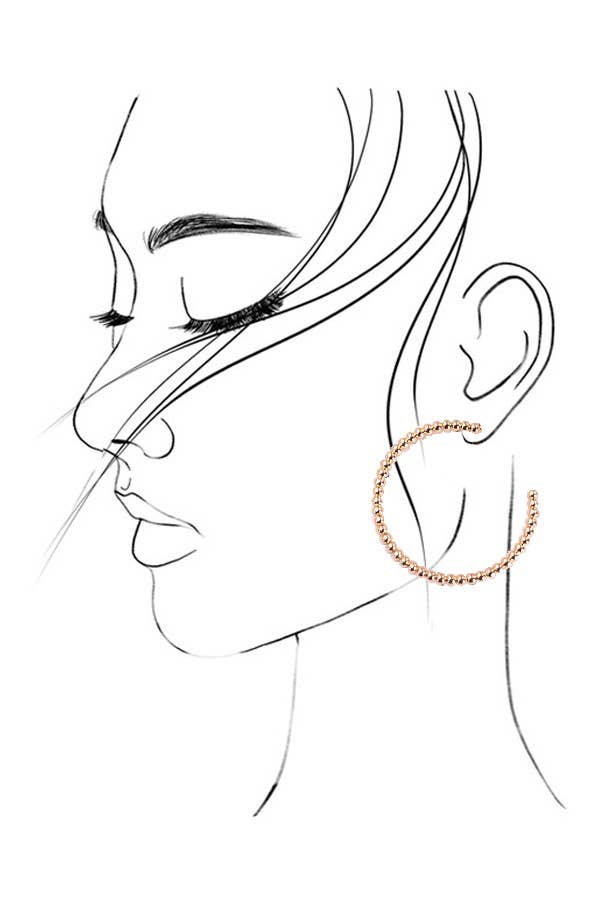 Ball Hoop Earring Trio Set-Gold