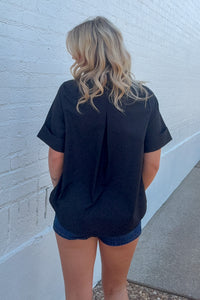 Entro Black Top With Gold Buttons back