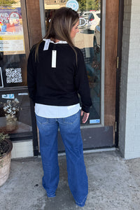 Black Layered Sweater back